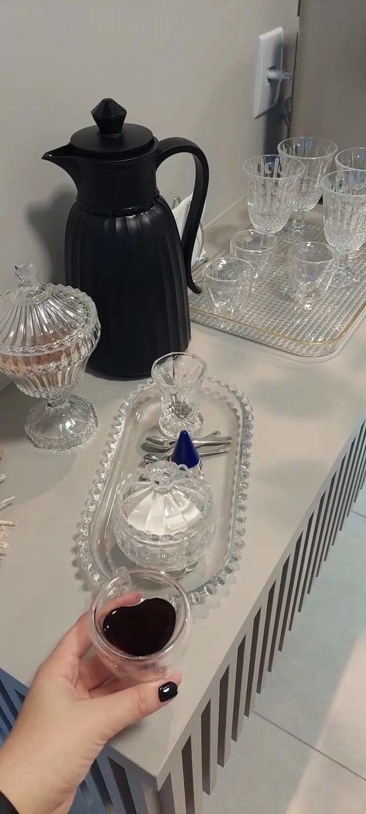 Mesa de café da recepção
